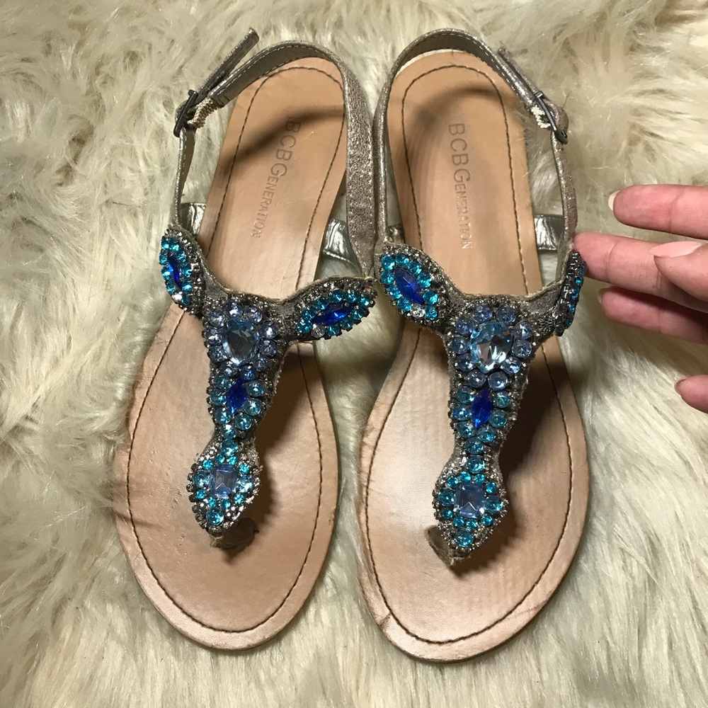 BCBG baily jeweled sandals size 6